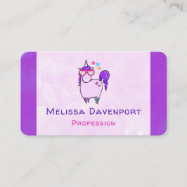 Cute Unicorn in Hjärtformade Glass Visitkort