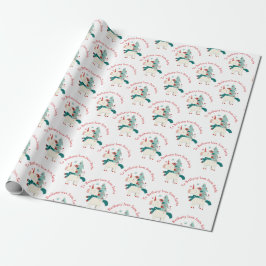 Cute Unicorn Julgran Child Namn Kärlek Santa Presentpapper