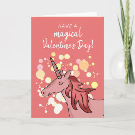 Cute Unicorn Kids Classroom Valentine's day Helgkort