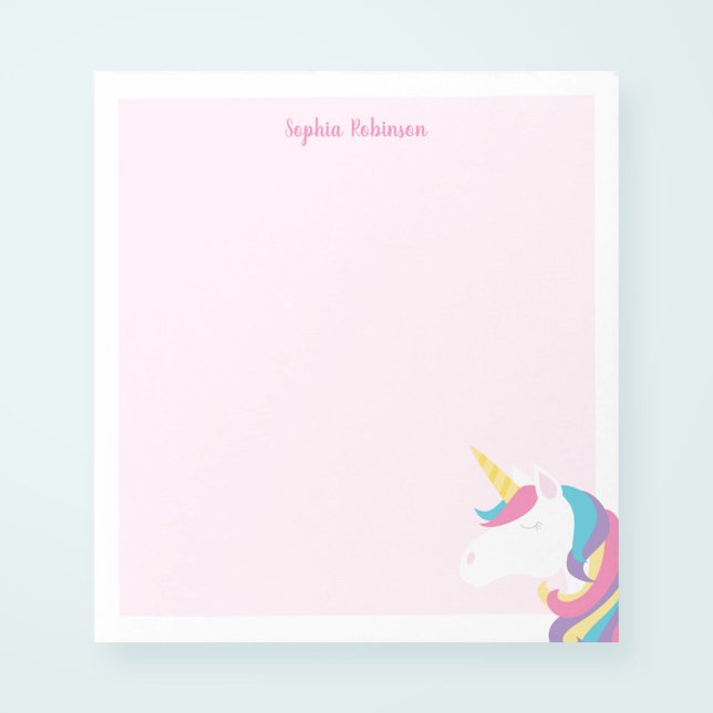 Cute Unicorn Kids Personlig Anteckningsblock (Skapare uppladdad)