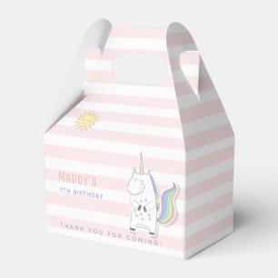 Cute Unicorn - Lavender Stripe Barns födelsedag Presentaskar