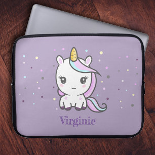 Cute Unicorn Lila Laptop sleeve