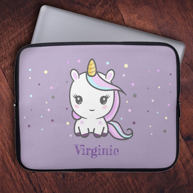 Cute Unicorn Lila Laptop sleeve (Cute Unicorn Purple Laptop Sleeve)