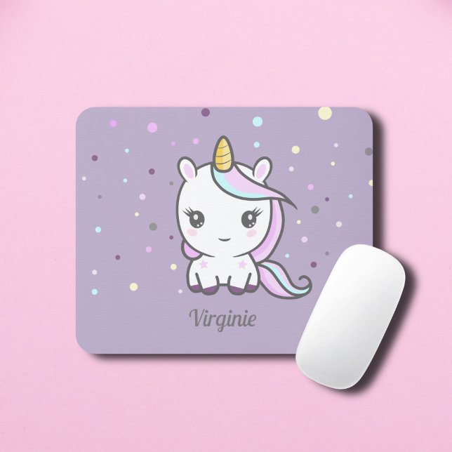 Cute Unicorn Lila Mouse Pad Musmatta (Cute Unicorn Purple Mouse Pad)