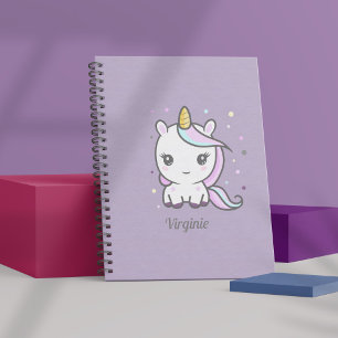 Cute Unicorn Lila Notebook Anteckningsbok