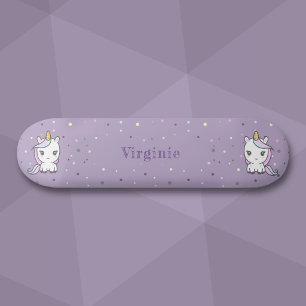 Cute Unicorn Lila Skateboard