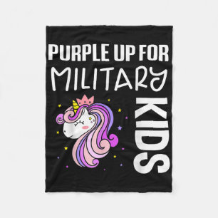 Cute Unicorn-Lila upp för militära barnsoldater Fleecefilt