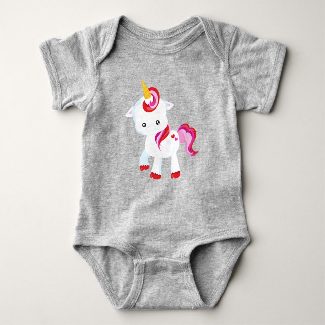 Cute Unicorn, Little Unicorn, Magic Unicorn T Shirt (Framsida)