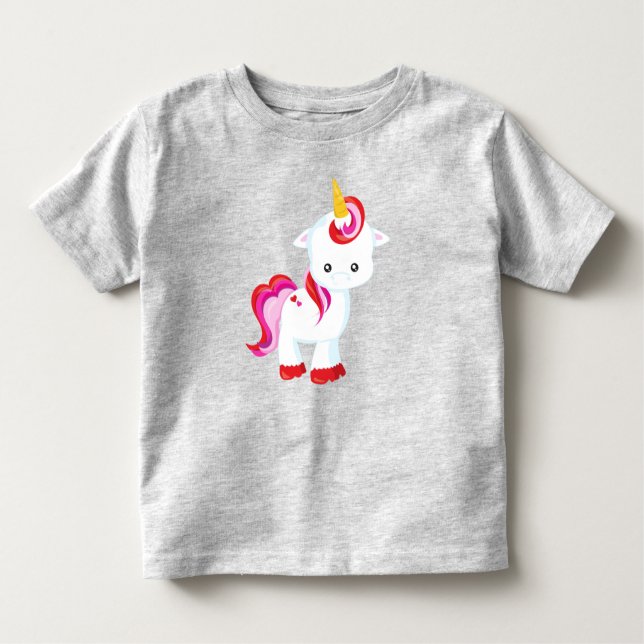 Cute Unicorn, Little Unicorn, Magic Unicorn T Shirt (Framsida)