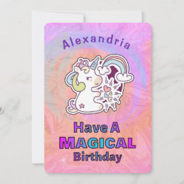 Cute Unicorn Magic Child Barns födelsedag Card