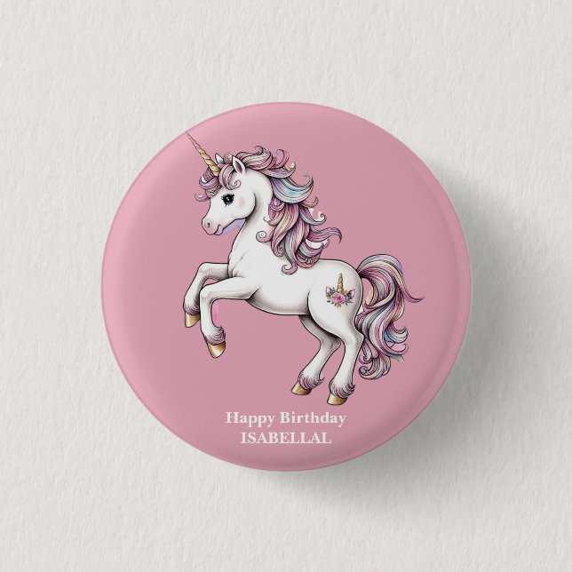 Cute Unicorn Magic princess Girly-barn Knapp (Framsida)