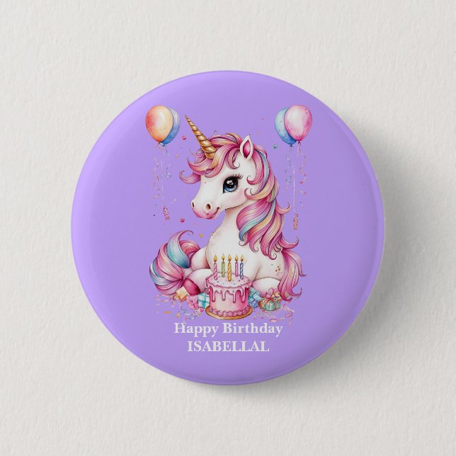 Cute Unicorn Magic princess Girly-barn Knapp (Framsida)