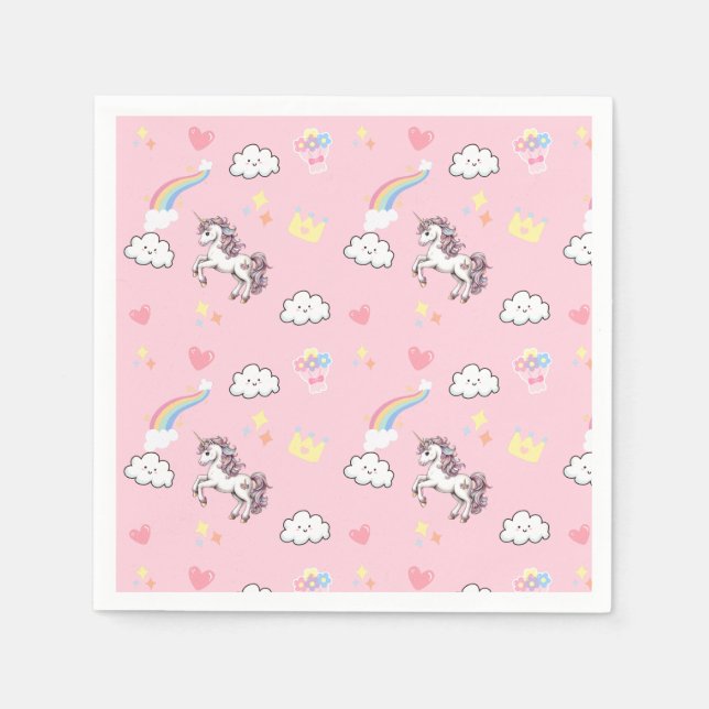Cute Unicorn Magic princess Girly-barn Pappersservett (Framsidan)