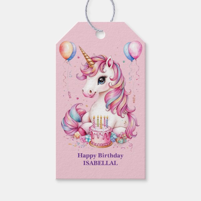 Cute Unicorn Magic princess Girly-barn Presentetikett (Framsidan)