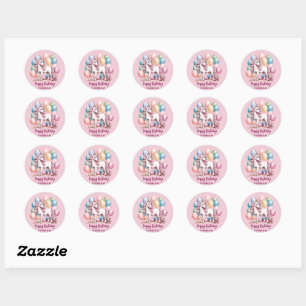 Cute Unicorn Magic princess Girly-barn Runt Klistermärke