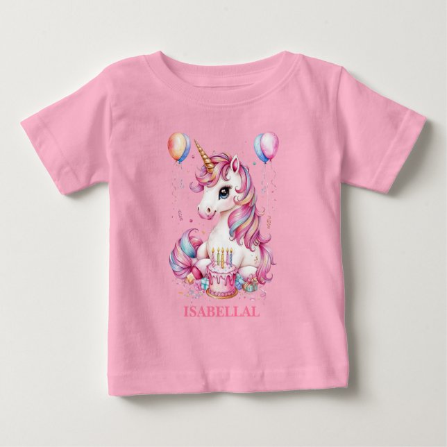 Cute Unicorn Magic princess Girly-barn T Shirt (Framsida)
