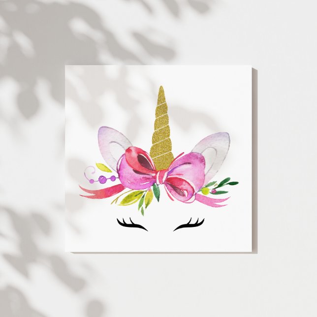Cute Unicorn, Magic Unicorn, Girl Nursery, Rosa Canvastryck (Skapare uppladdad)