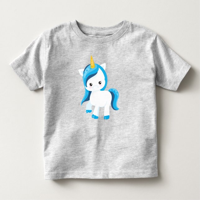 Cute Unicorn, Magic Unicorn, Winter, Snöflingor T Shirt (Framsida)