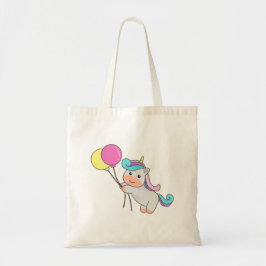 Cute Unicorn med ballonger Tygkasse