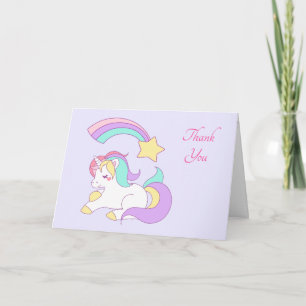 Cute Unicorn med färglös Tack av stjärnor