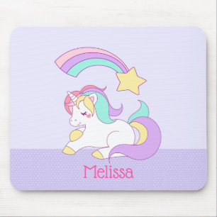 Cute Unicorn med färgstark Anpassningsbar av stjär Musmatta
