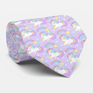 Cute Unicorn med färgstark stöttstjärna Slips