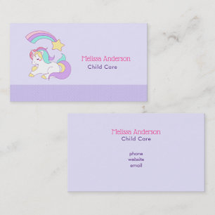 Cute Unicorn med färgstark stöttstjärna Visitkort