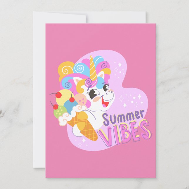 Cute unicorn med glass julkort (Framsida)