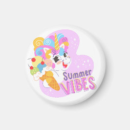 Cute unicorn med glass magnet