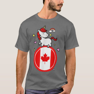 Cute Unicorn med Kanada T Shirt