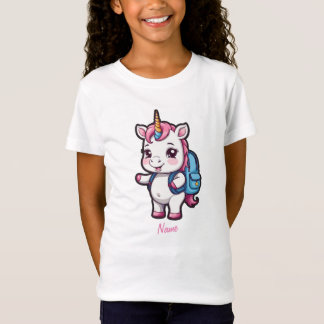 Cute Unicorn med skolryggsäck T-Shirt