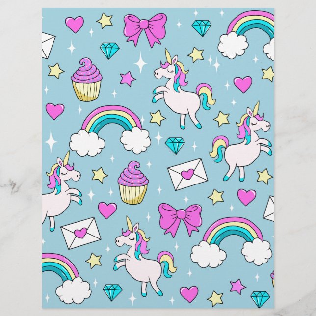 Cute Unicorn Mönster (Framsida)
