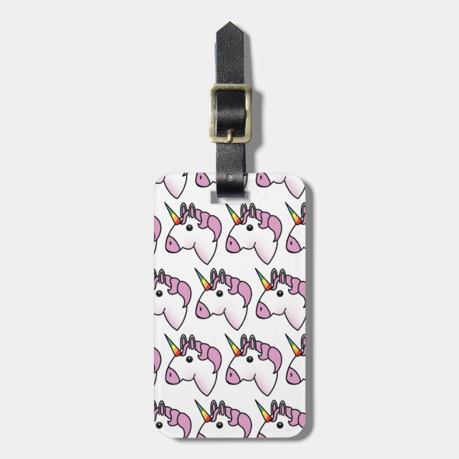 Cute Unicorn Mönster Bagagebricka (Vertikal Framsida)