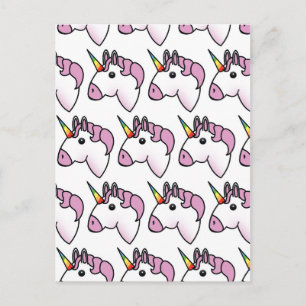 Cute Unicorn Mönster Vykort