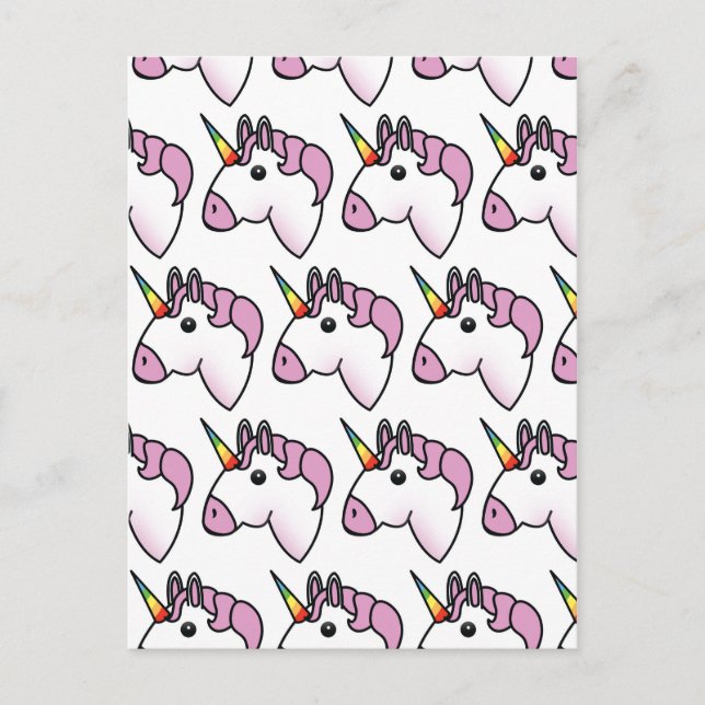 Cute Unicorn Mönster Vykort (Framsida)