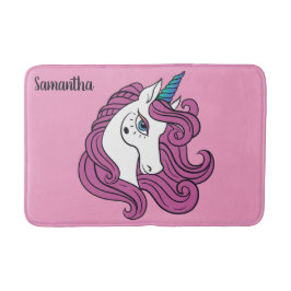 Cute Unicorn-namn och färg-badmattor Badrumsmatta
