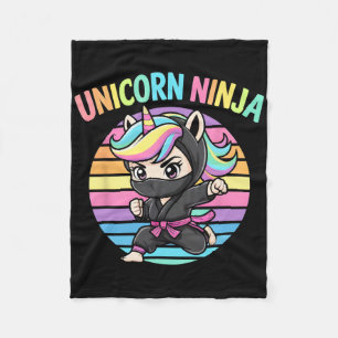 Cute Unicorn Ninja Girl Cute Preschool Squad Dream Fleecefilt