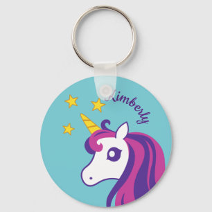 Cute Unicorn-nyckelkedja med anpassningsbar-flicka Nyckelring