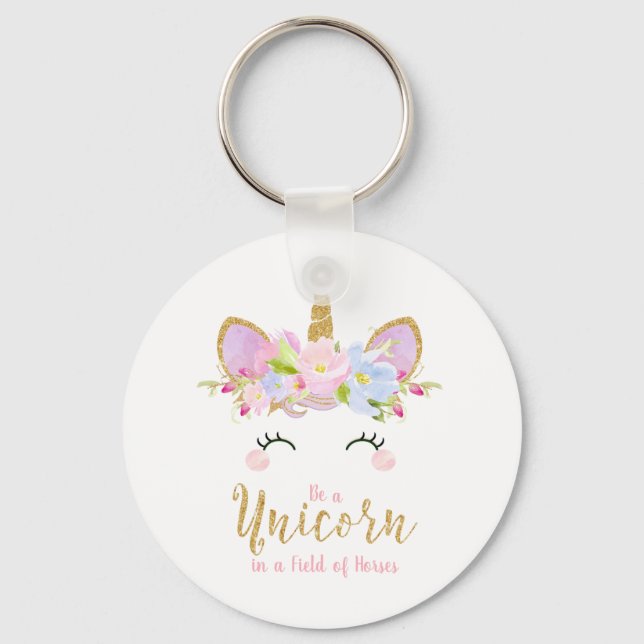 Cute Unicorn Nyckelring Gift Birthday Favor (Framsida)