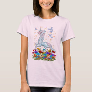Cute Unicorn och Butterflies. T-shirt