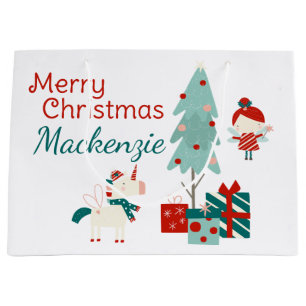 Cute Unicorn och Fairy Custom Name God jul