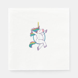 Cute Unicorn on an Aerial Ring - Magic Illustrat Pappersservett