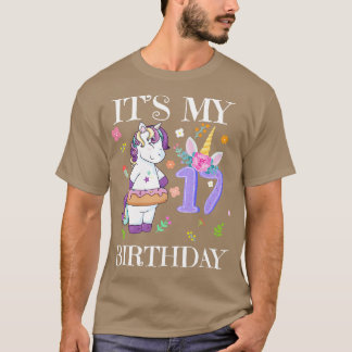 Cute Unicorn på 17:e födelsedagen T Shirt
