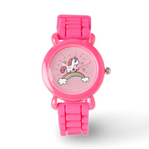 Cute Unicorn på en regnbågsdesign Armbandsur