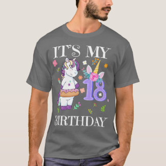 Cute Unicorn på min artonde födelsedag T Shirt