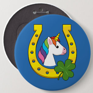 Cute Unicorn på St patrick's day Knapp
