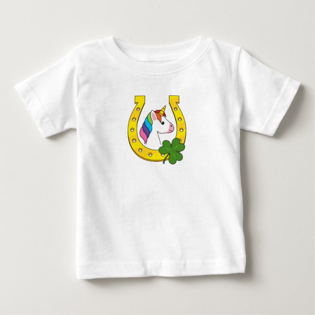 Cute Unicorn på St patrick's day T Shirt (Framsida)