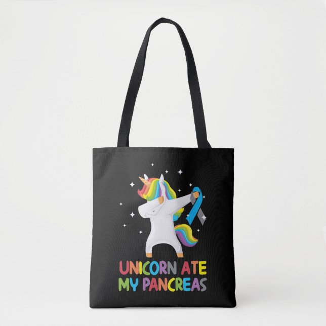 Cute Unicorn Pancreas Diabetic Kid Tygkasse (Framsida)