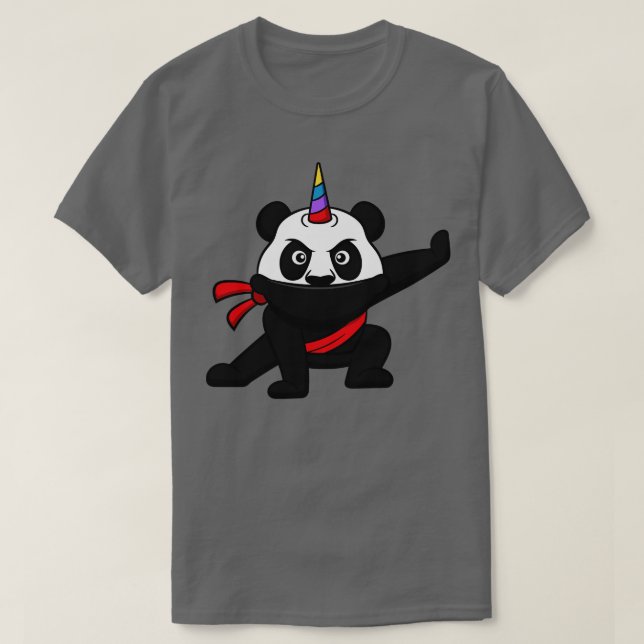 Cute Unicorn Panda Ninja Warrior Kids Gift T Shirt (Design framsida)