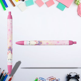 Cute Unicorn Pen with Pink Stars for Girls